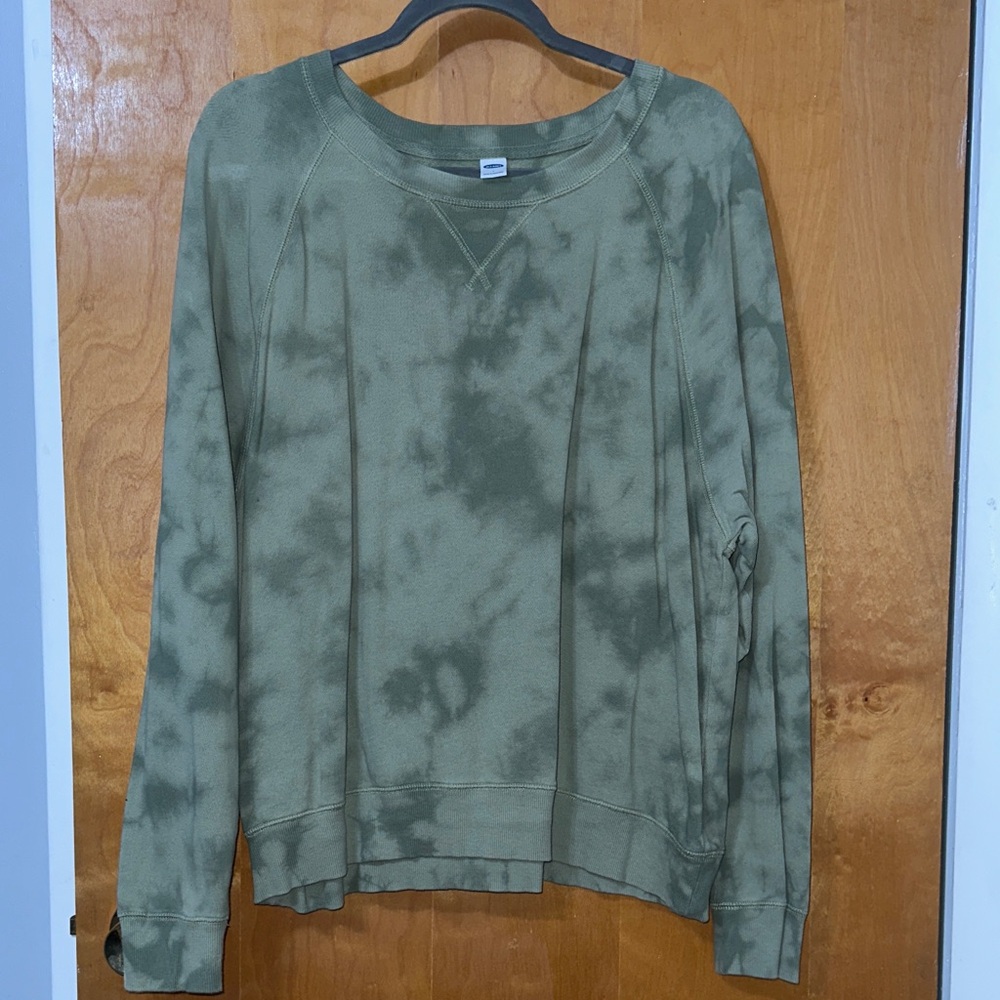 Old Navy Green Tie-Dye Crew Neck Sweater